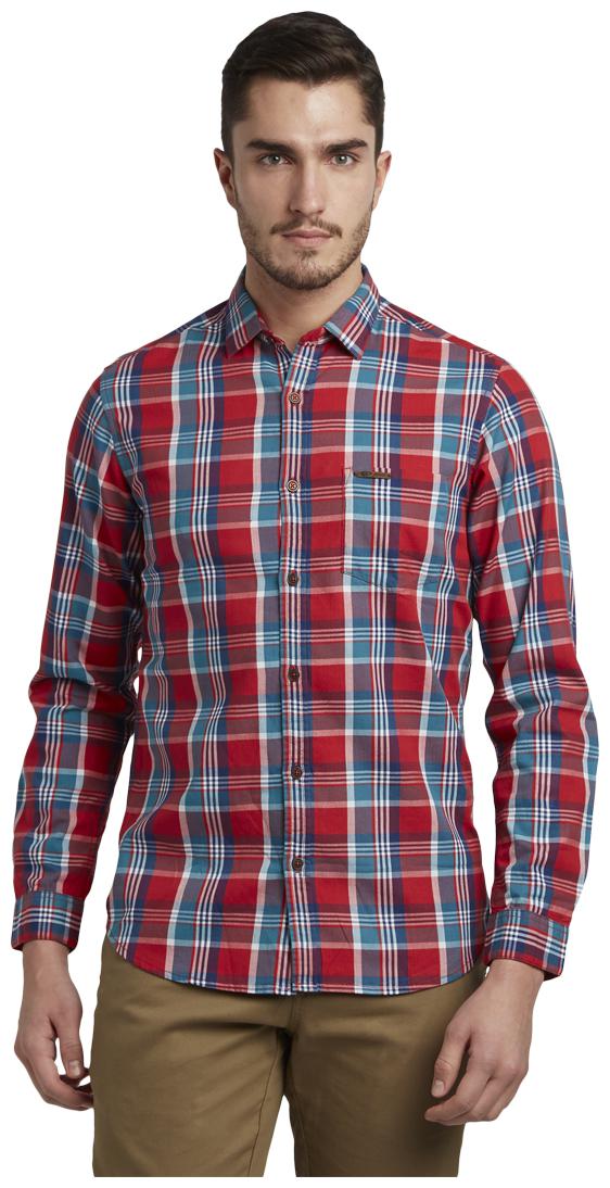 

ColorPlus Men Red Checked Regular Fit Casual Shirt