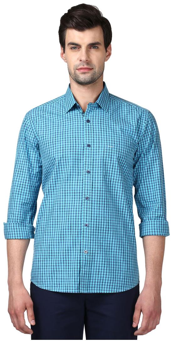 

ColorPlus Men Blue Checked Slim Fit Casual Shirt