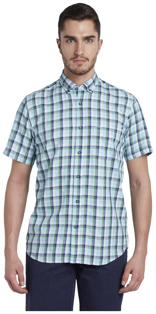 

ColorPlus Men Green Checked Slim Fit Casual Shirt
