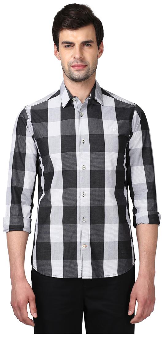 

ColorPlus Men Black Checked Regular Fit Casual Shirt
