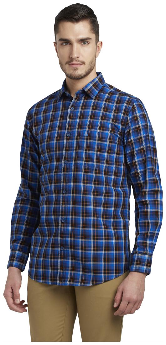 

ColorPlus Men Blue Checked Slim Fit Casual Shirt