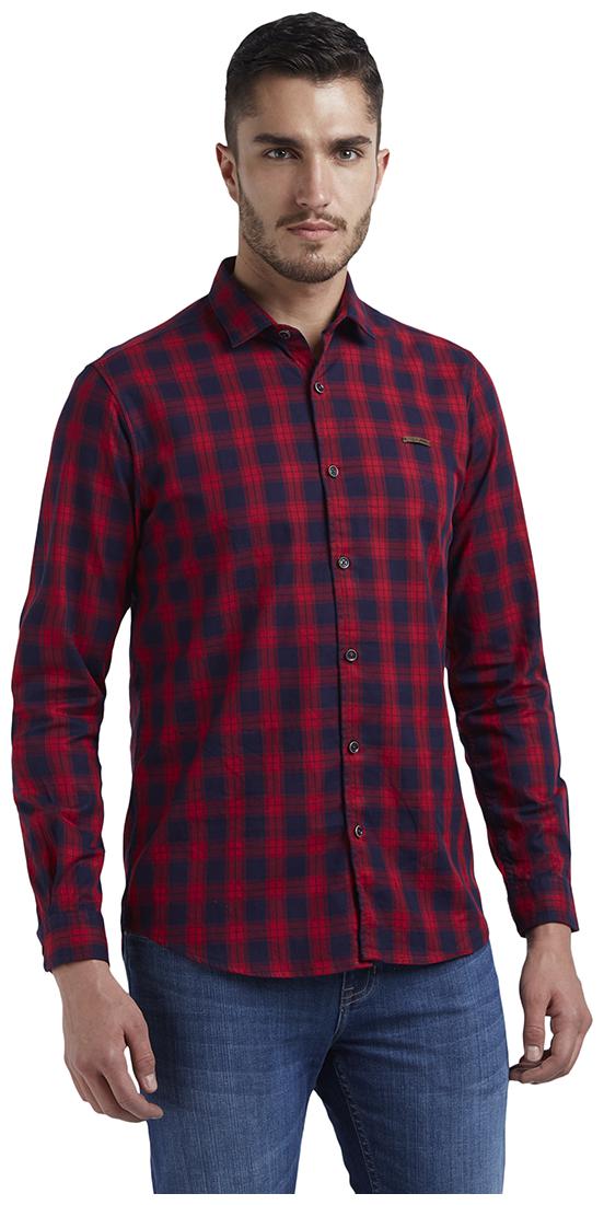 

ColorPlus Men Red Checked Regular Fit Casual Shirt