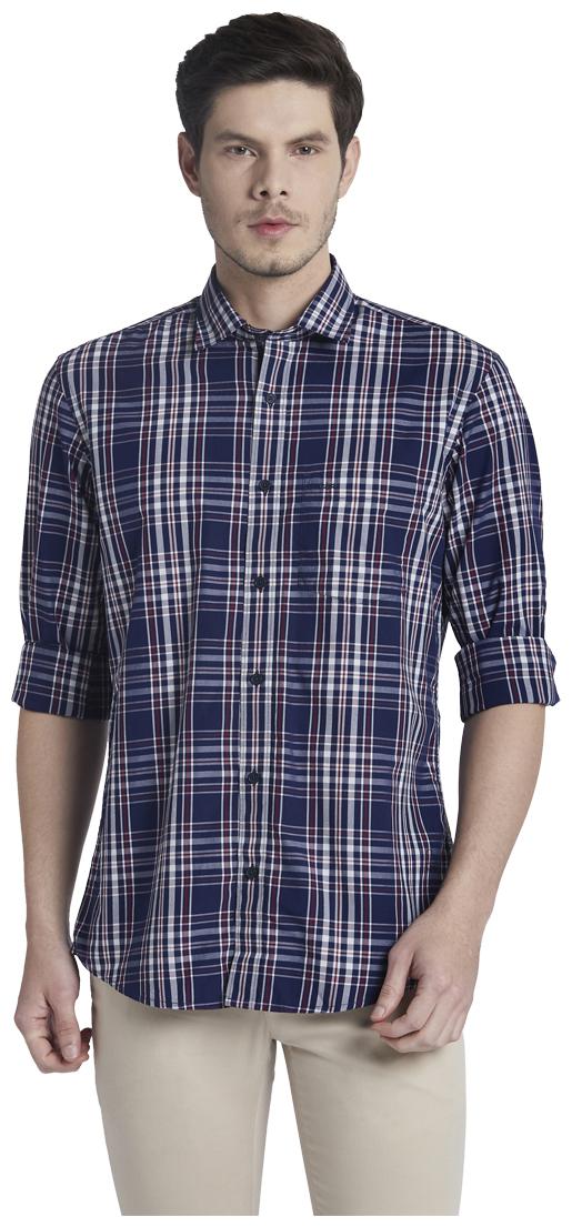 

ColorPlus Men Blue Checked Regular Fit Casual Shirt