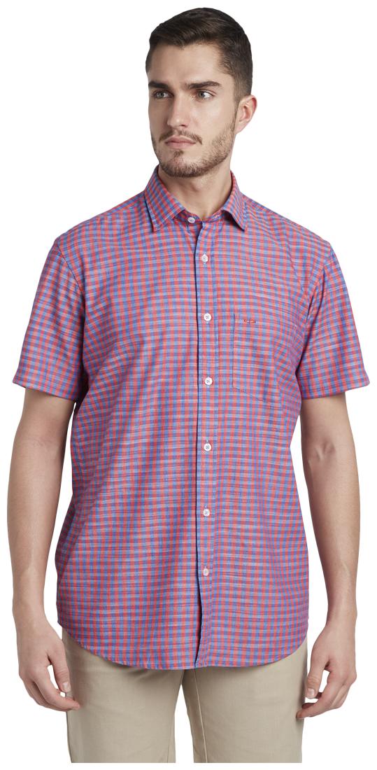 

ColorPlus Men Red Checked Slim Fit Casual Shirt