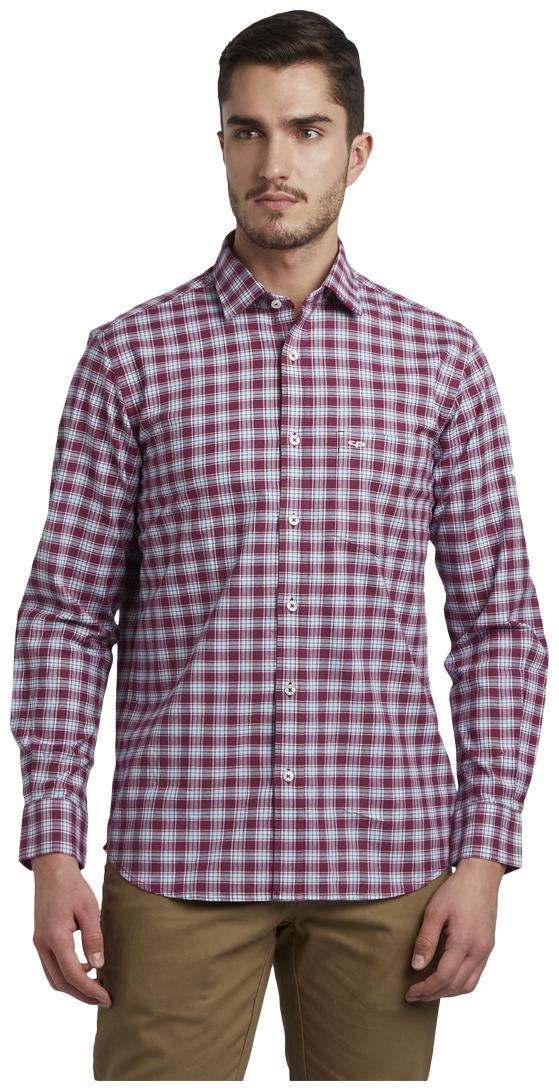 

ColorPlus Men Maroon Checked Slim Fit Casual Shirt