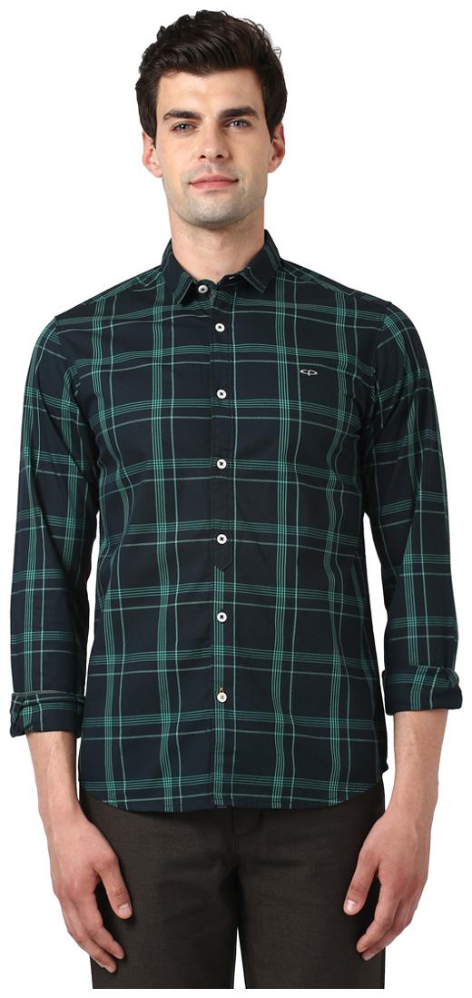 

ColorPlus Men Green Checked Regular Fit Casual Shirt