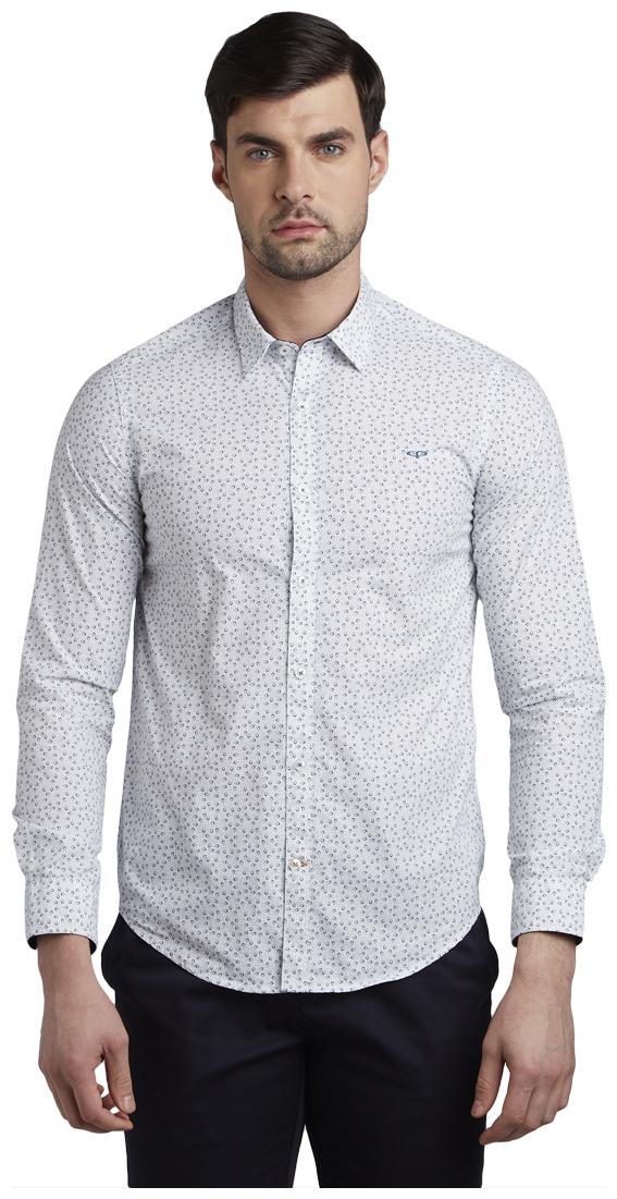 

ColorPlus Men White Polka Dots Slim Fit Casual Shirt