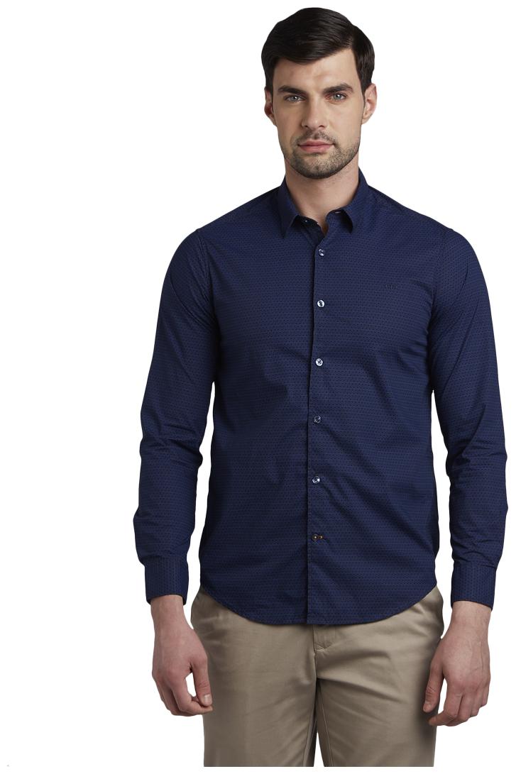 

ColorPlus Men Blue Pinstrips Slim Fit Casual Shirt