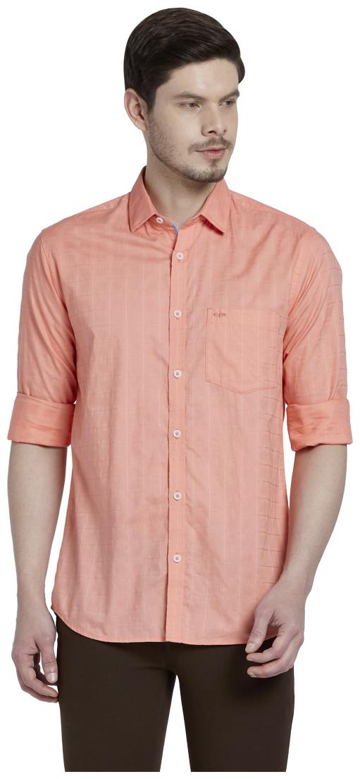 

ColorPlus Men Orange Checked Regular Fit Casual Shirt