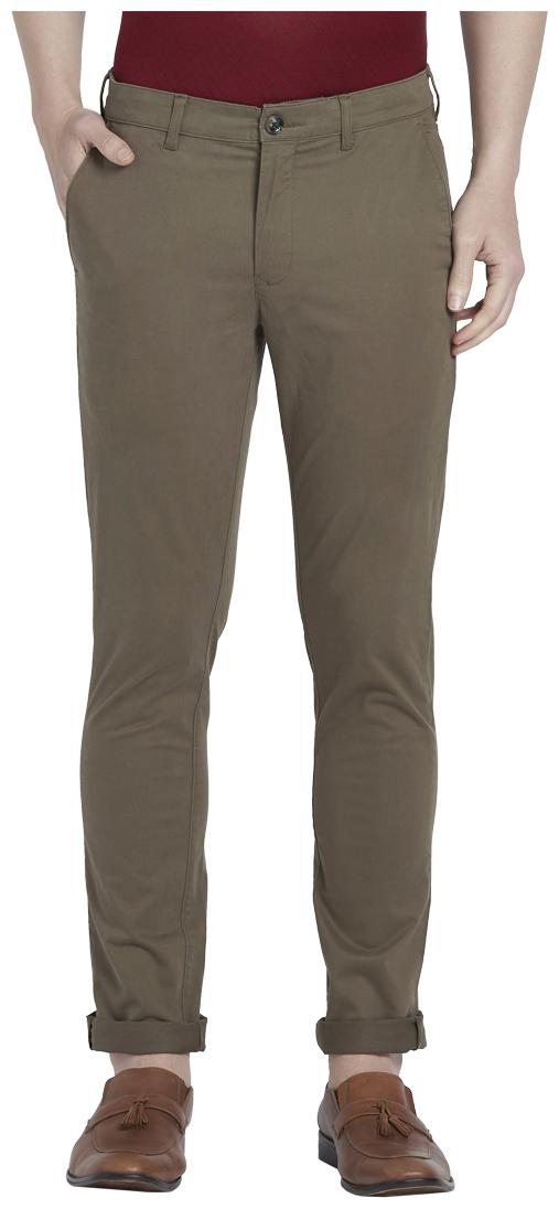 

ColorPlus Men Green Solid Regular fit Regular trousers