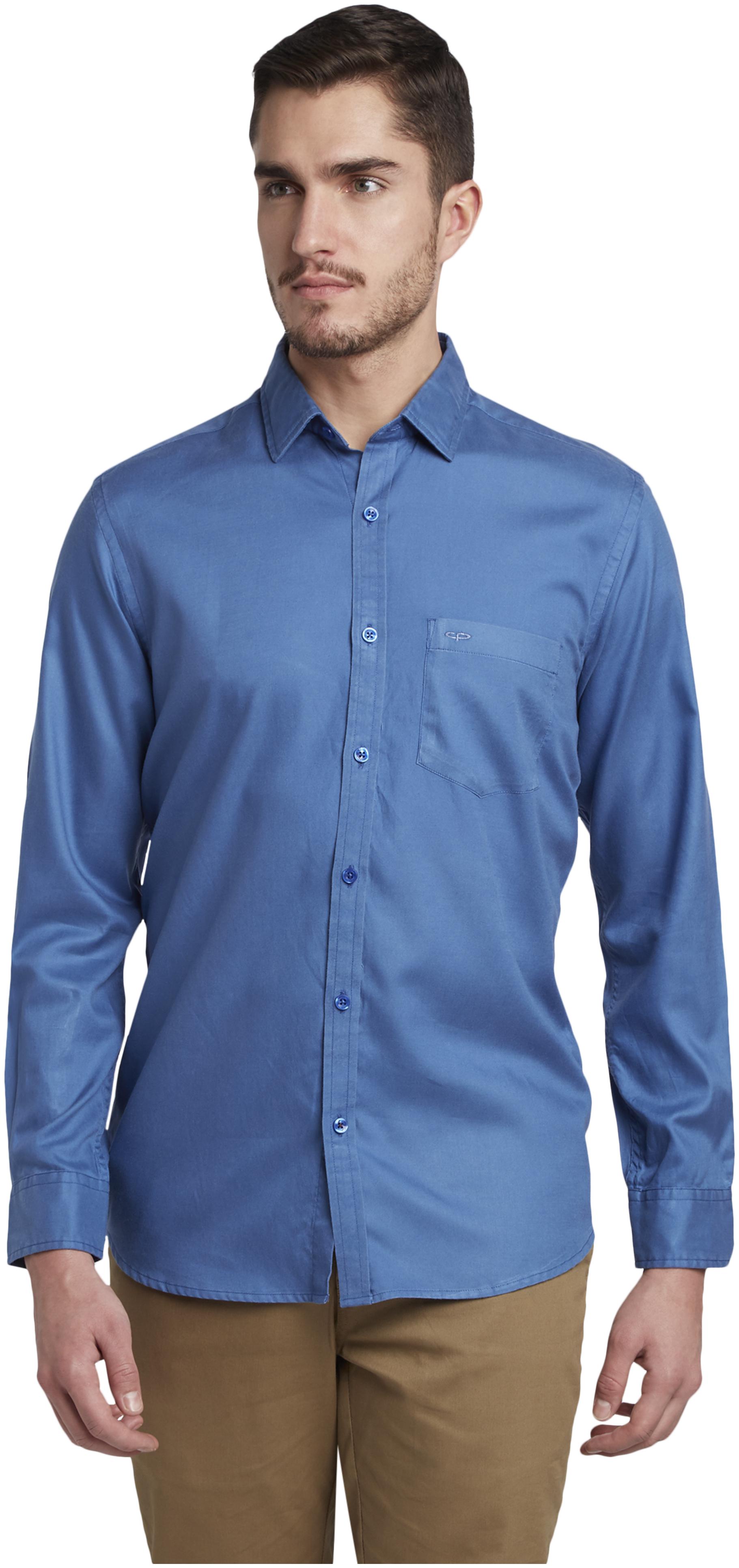 

ColorPlus Men Blue Solid Regular Fit Casual Shirt