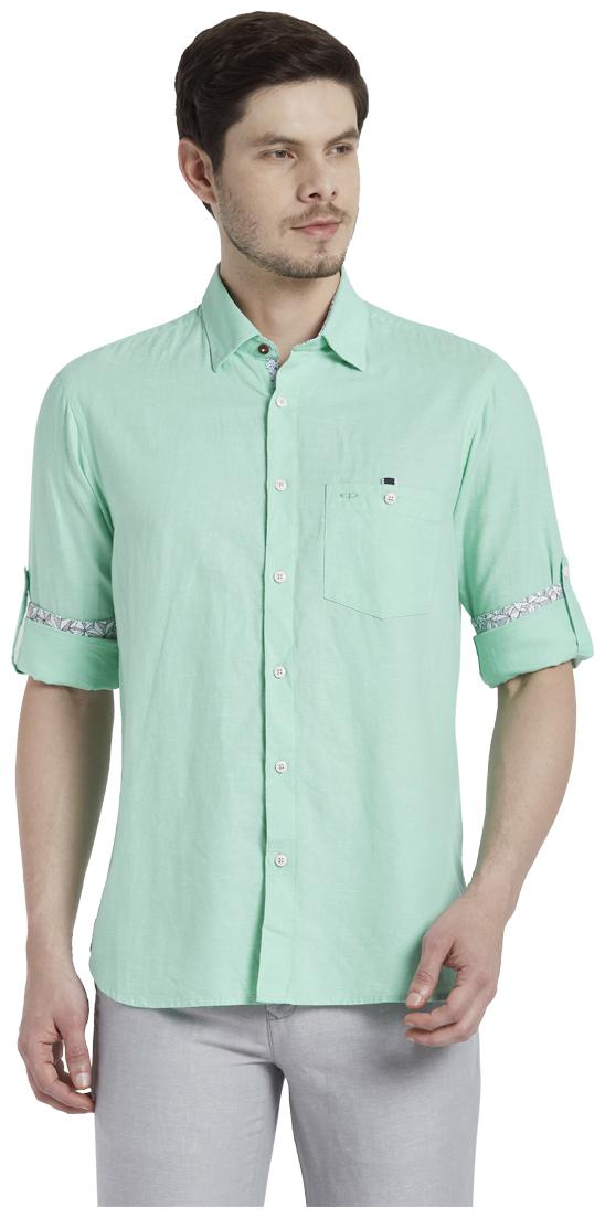 

ColorPlus Men Green Solid Regular Fit Casual Shirt