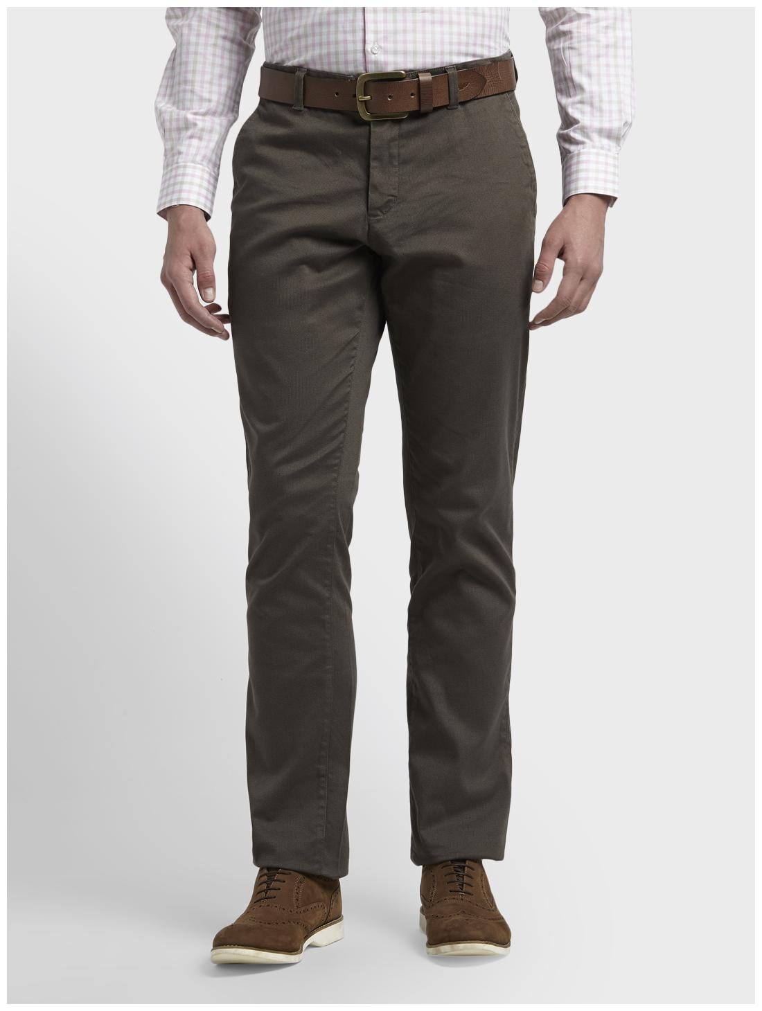 

ColorPlus Men Green Solid Regular fit Regular trousers