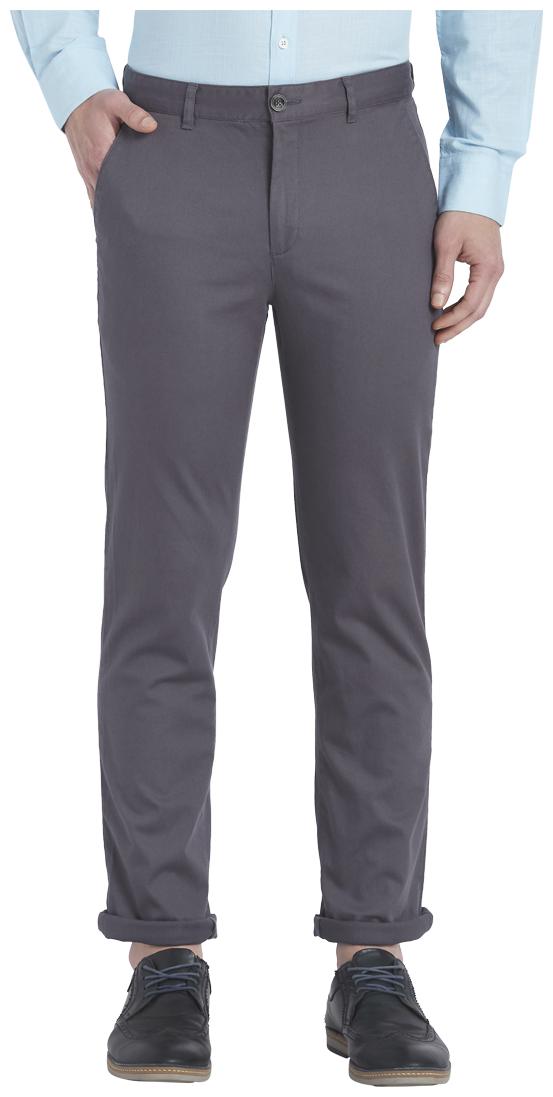 

ColorPlus Men Grey Solid Regular fit Regular trousers