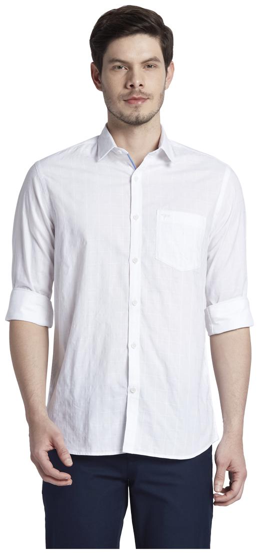 

ColorPlus Men White Solid Regular Fit Casual Shirt