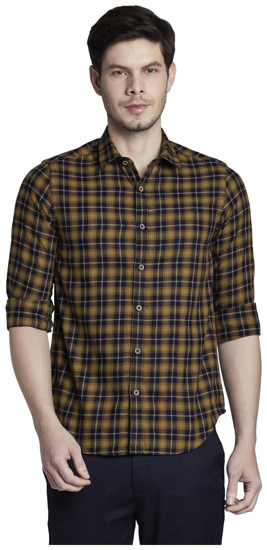

ColorPlus Men Brown Checked Slim Fit Casual Shirt