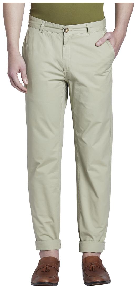 

ColorPlus Men Beige Solid Regular fit Regular trousers