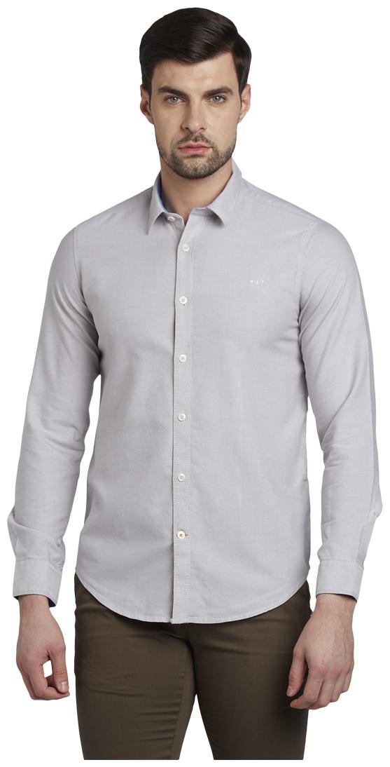 

ColorPlus Men Grey Solid Slim Fit Casual Shirt