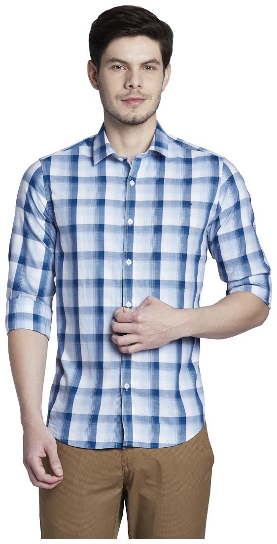 

ColorPlus Men Blue Checked Slim Fit Casual Shirt