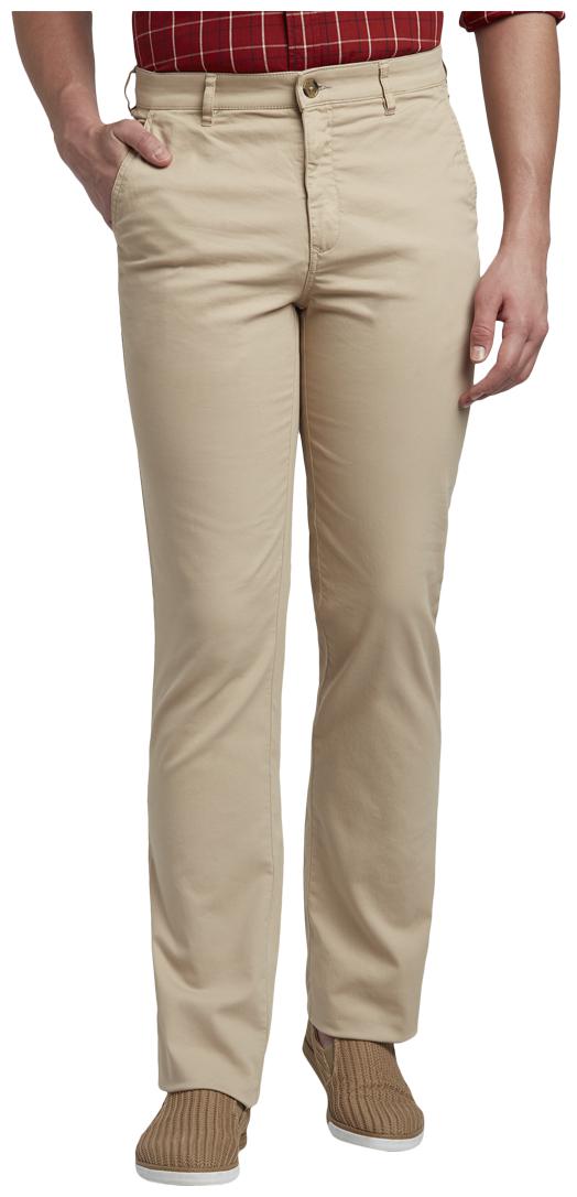 

ColorPlus Men Brown Solid Tapered fit Regular trousers