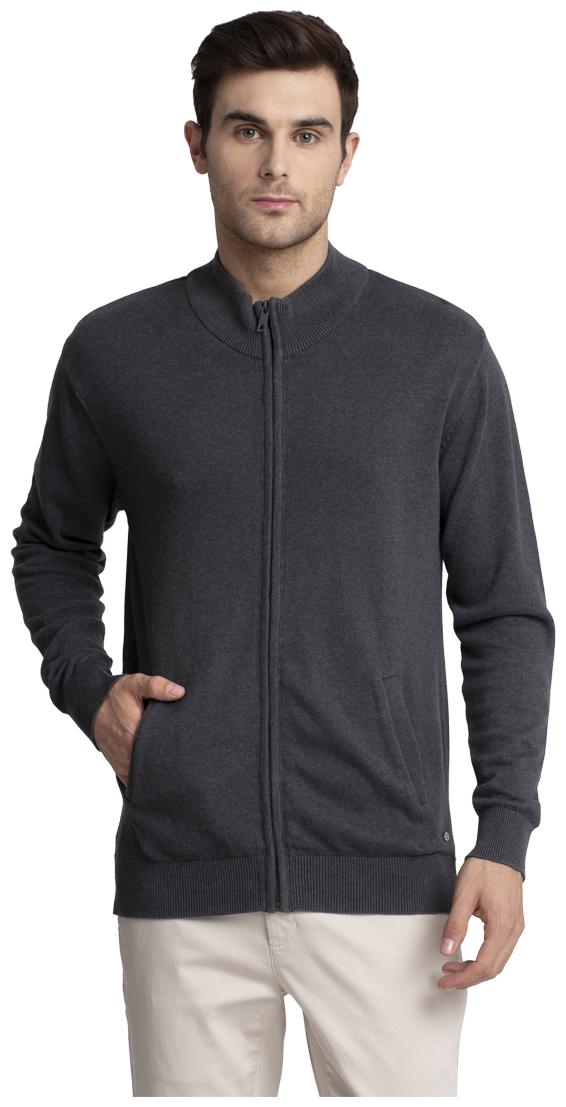 

ColorPlus Men Grey High neck Longline sweater