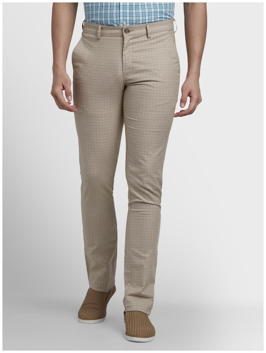 

ColorPlus Men Beige Solid Regular fit Regular trousers