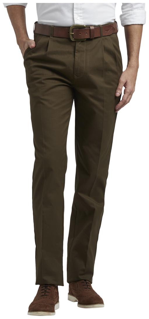 

ColorPlus Men Green Solid Regular fit Regular trousers