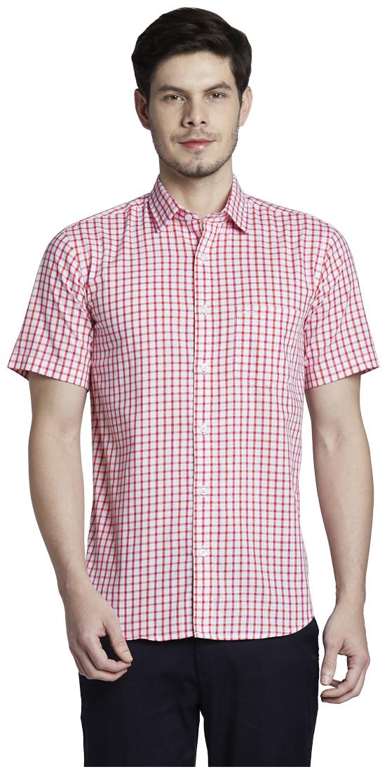 

ColorPlus Men Red Checked Regular Fit Casual Shirt
