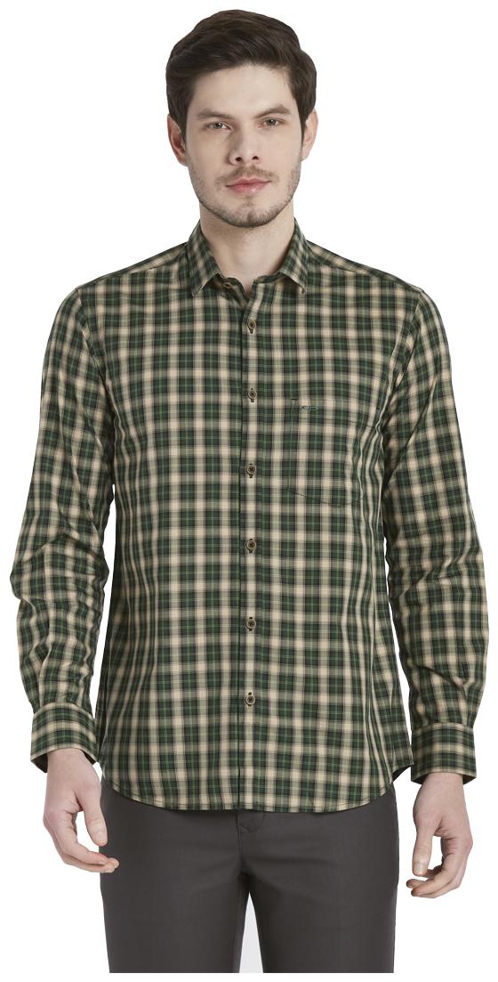 

ColorPlus Men Green Checked Regular Fit Casual Shirt