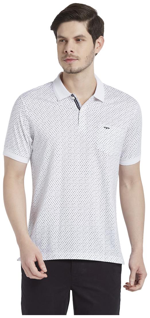 

ColorPlus Men White Regular fit Cotton Polo collar T-Shirt - Pack Of 1