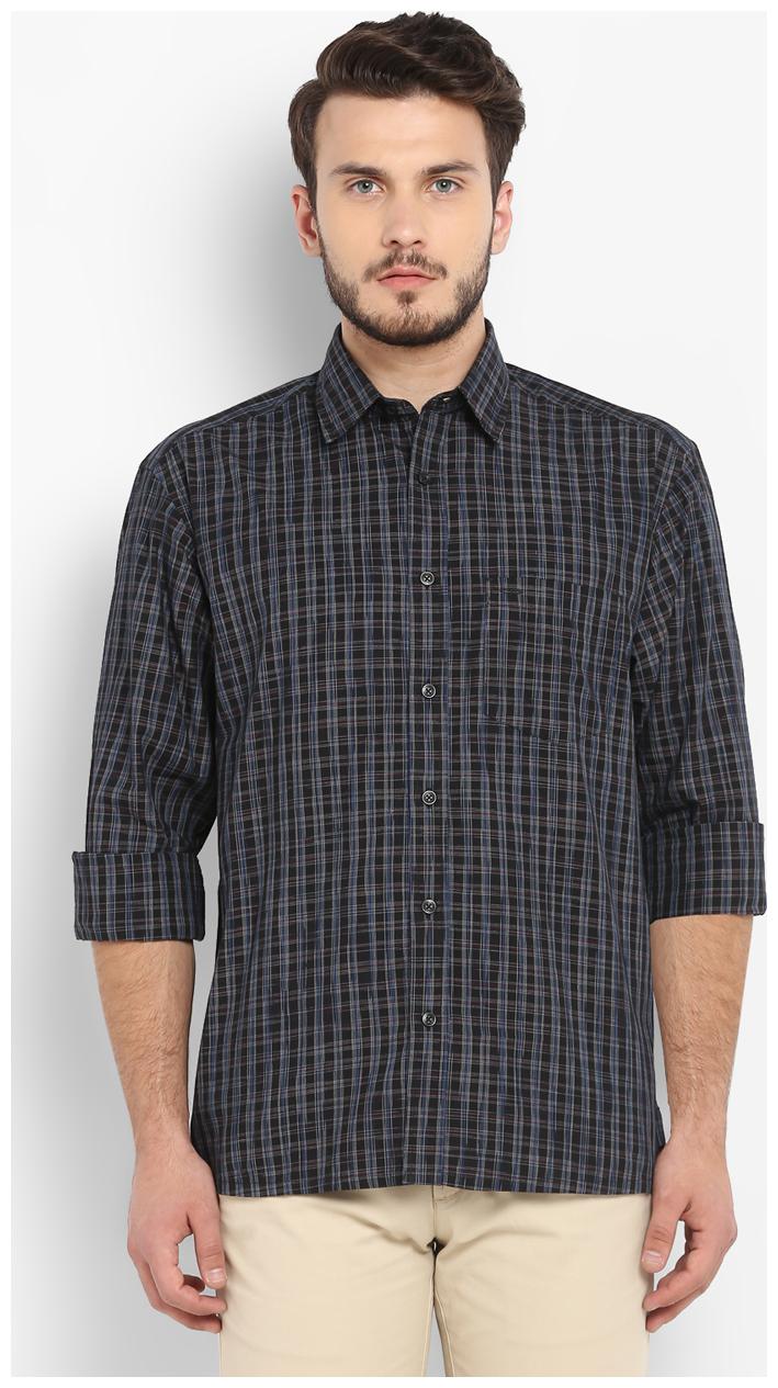 

ColorPlus Men Black Checked Regular Fit Casual Shirt