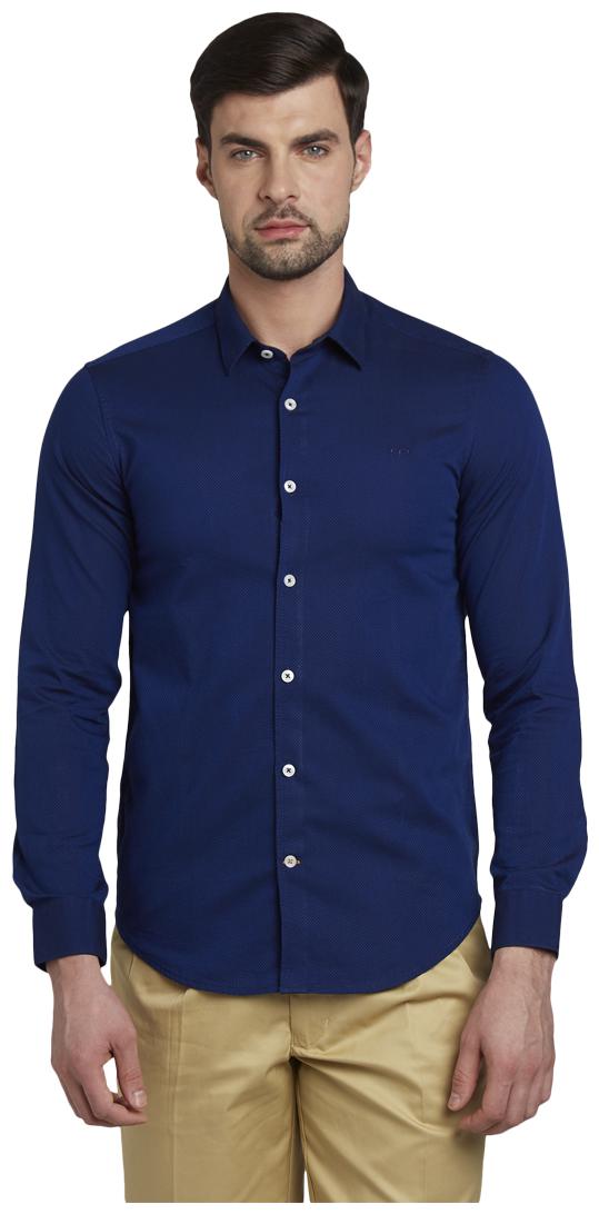 

ColorPlus Men Blue Solid Slim Fit Casual Shirt