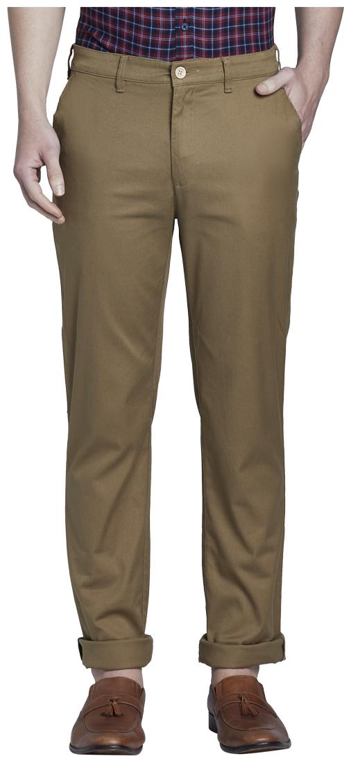 

ColorPlus Men Brown Solid Tapered fit Regular trousers