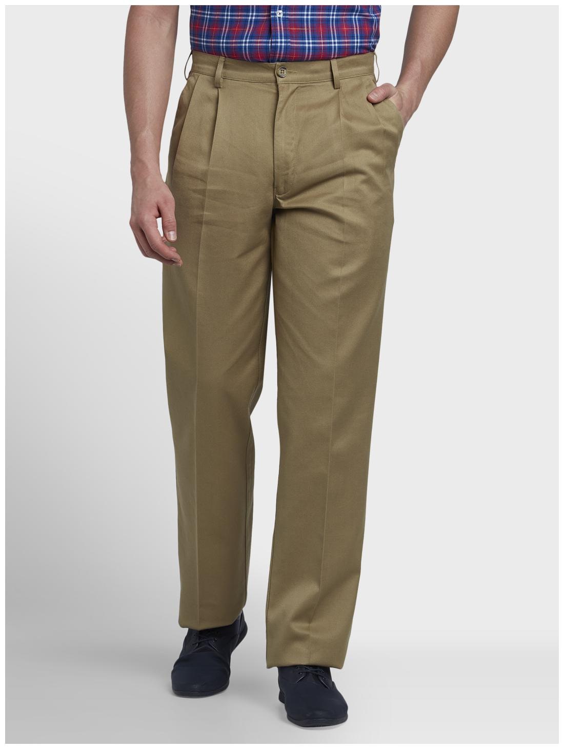

ColorPlus Men Beige Solid Regular fit Regular trousers