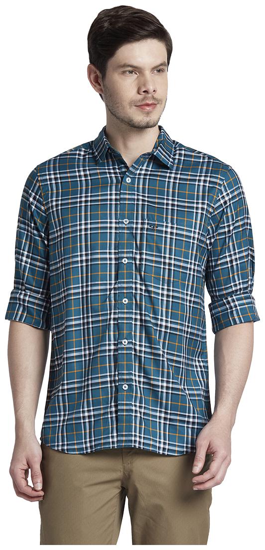 

ColorPlus Men Blue Checked Regular Fit Casual Shirt