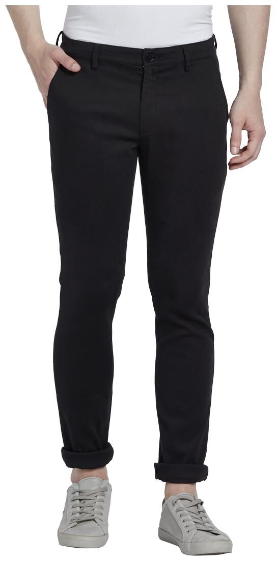 

ColorPlus Men Black Solid Regular fit Regular trousers