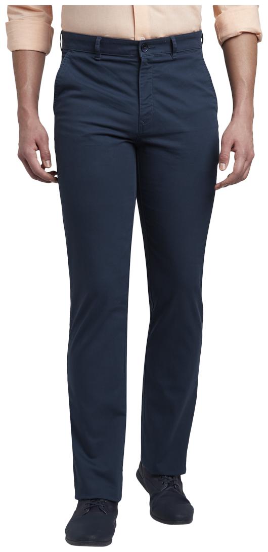 

ColorPlus Men Blue Solid Tapered fit Regular trousers