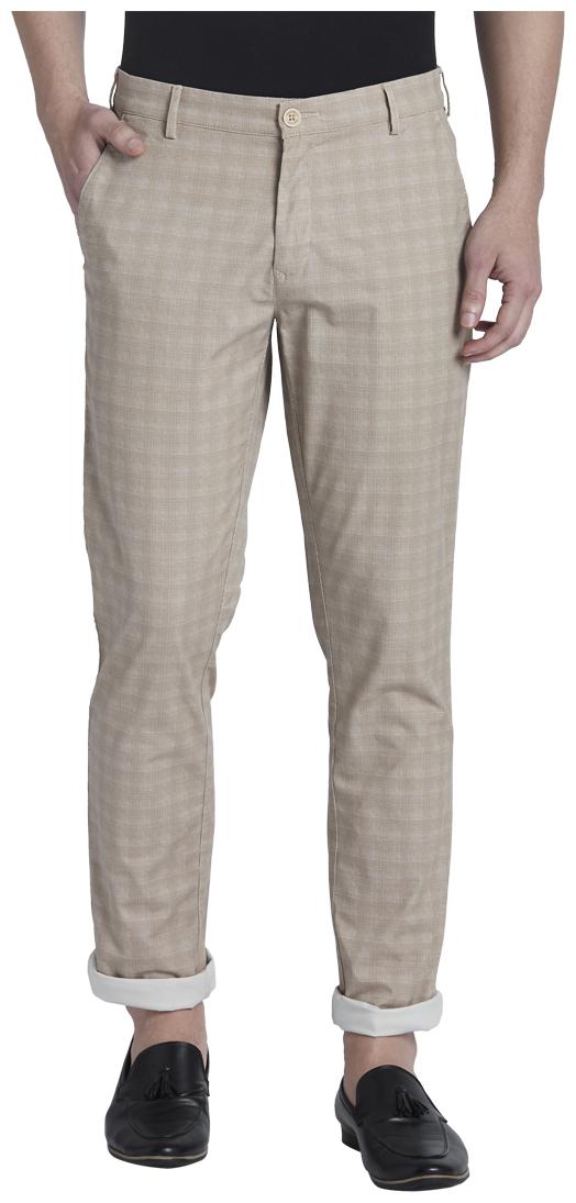 

ColorPlus Men Beige Checked Regular fit Regular trousers
