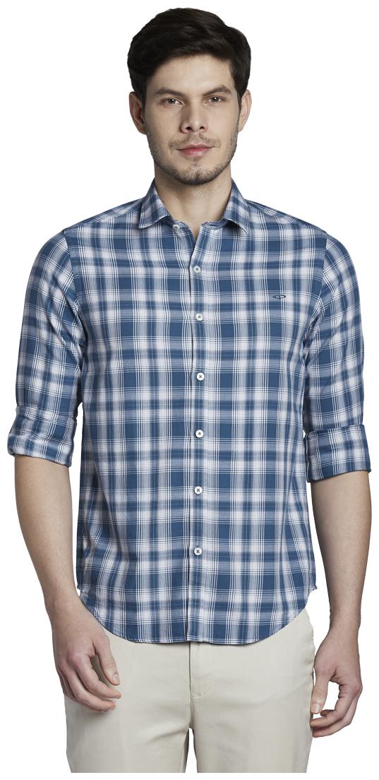 

ColorPlus Men Blue Checked Slim Fit Casual Shirt