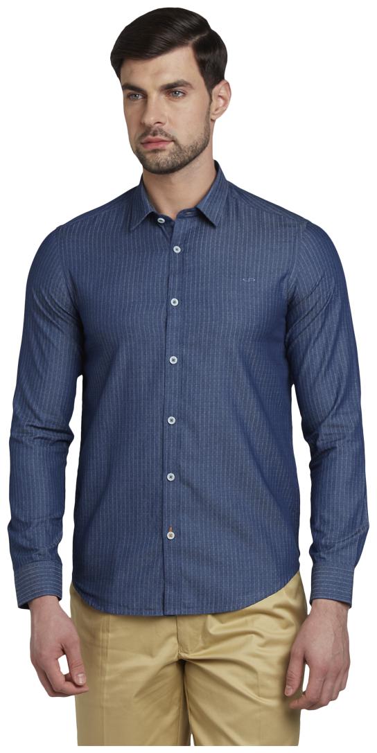 

ColorPlus Men Blue Solid Slim Fit Casual Shirt