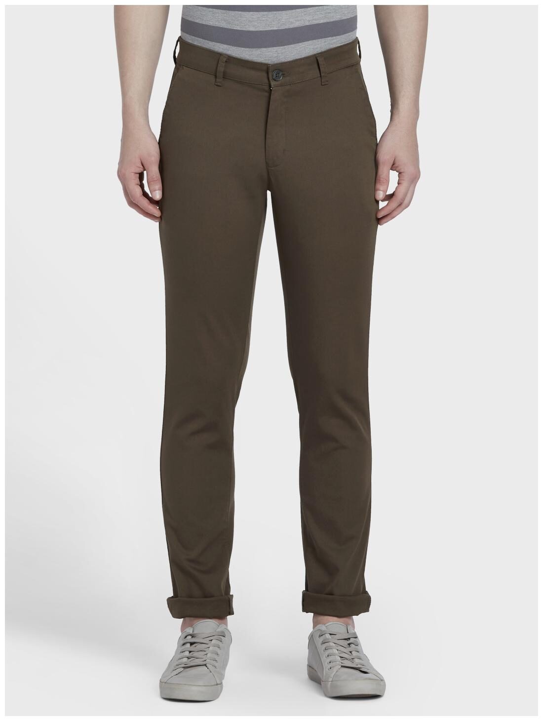 

ColorPlus Men Green Solid Regular fit Regular trousers