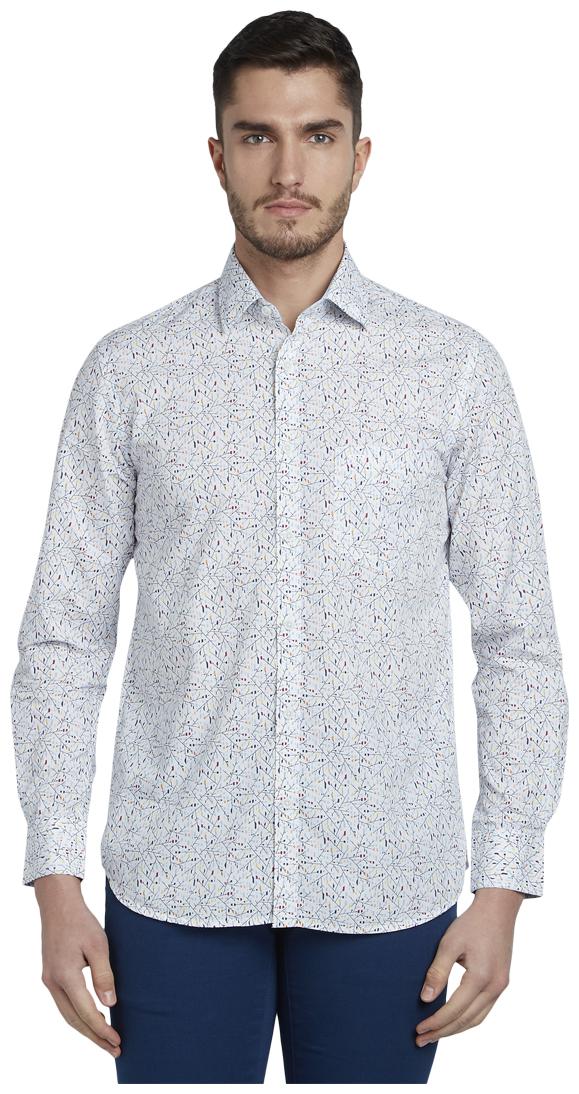 

ColorPlus Men White Printed Regular Fit Casual Shirt