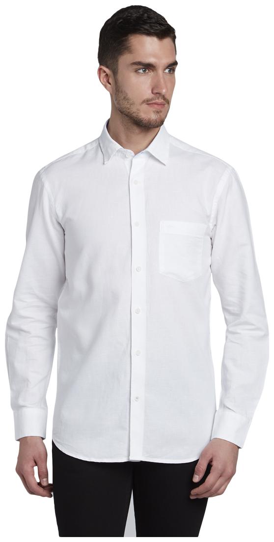 

ColorPlus Men White Solid Slim Fit Casual Shirt