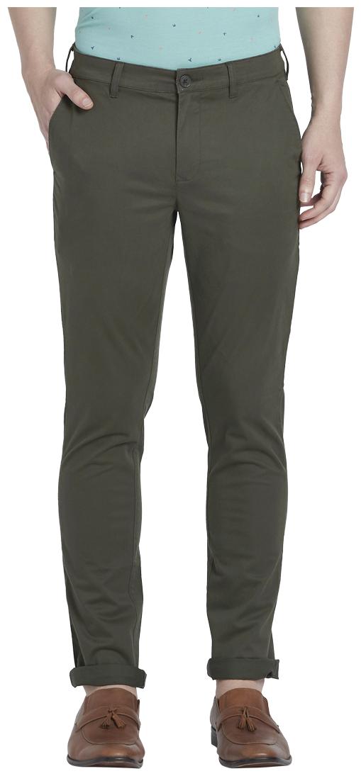 

ColorPlus Men Green Solid Regular fit Regular trousers