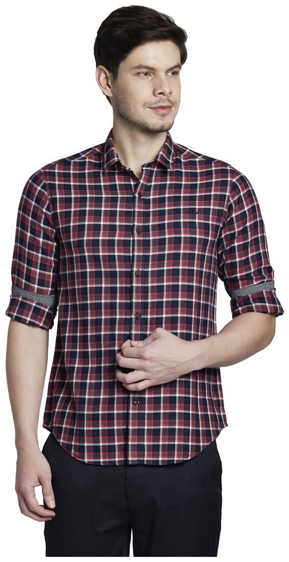 

ColorPlus Men Red Checked Slim Fit Casual Shirt