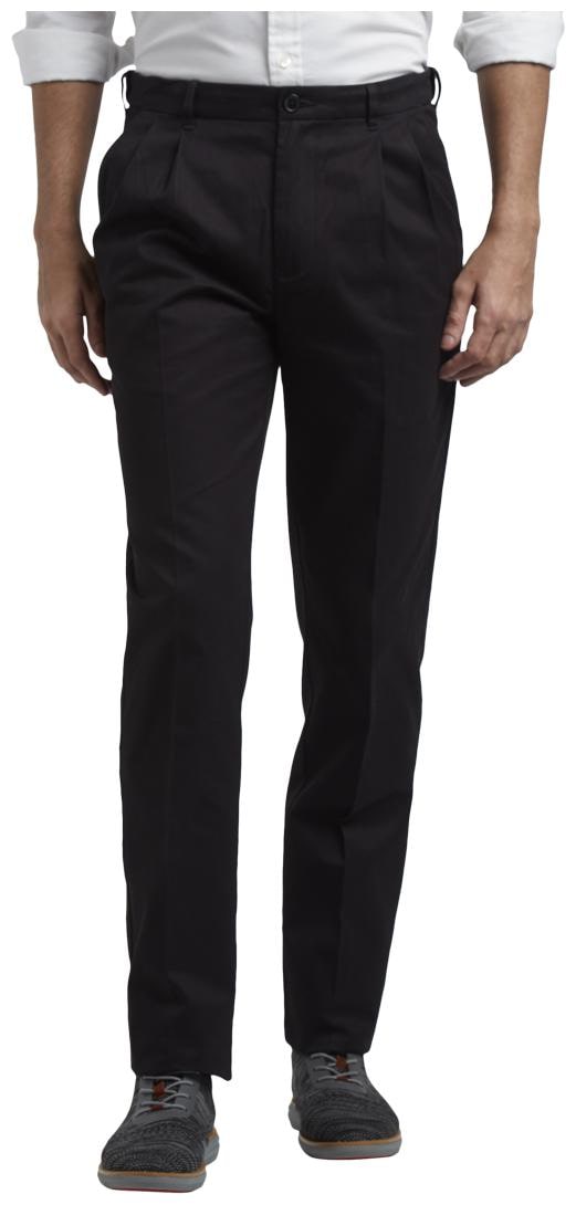 

ColorPlus Men Black Solid Regular fit Regular trousers