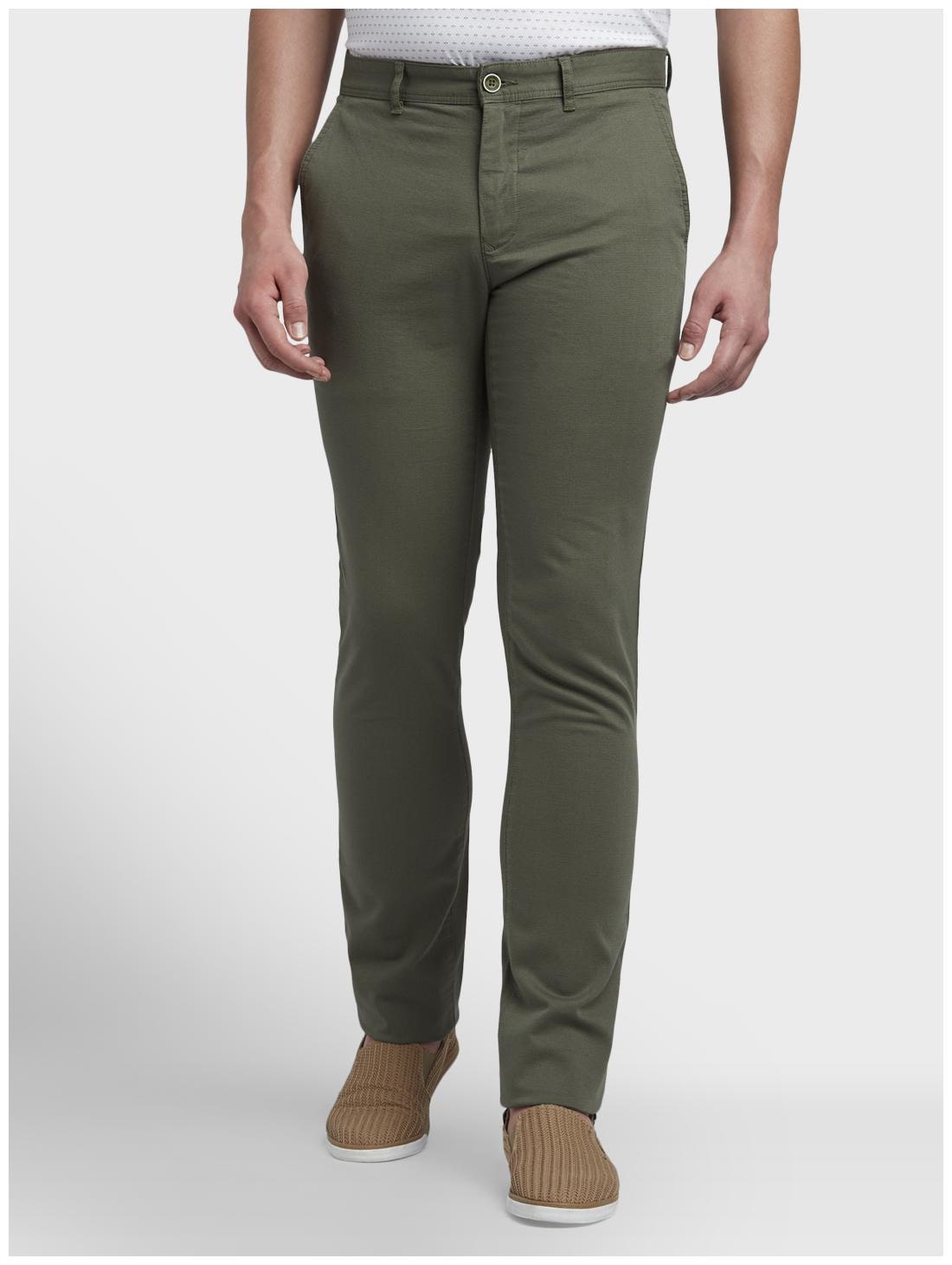 

ColorPlus Men Green Solid Regular fit Regular trousers