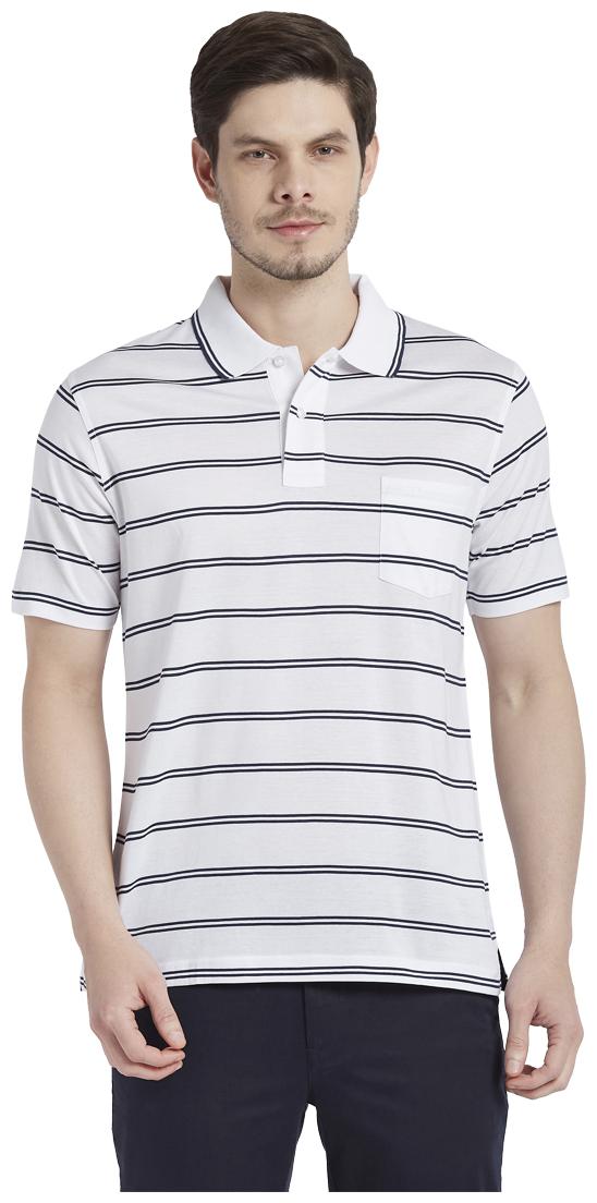 

ColorPlus Men White Regular fit Cotton Polo collar T-Shirt - Pack Of 1