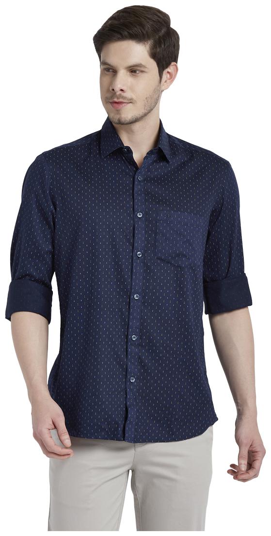 

ColorPlus Men Blue Solid Regular Fit Casual Shirt