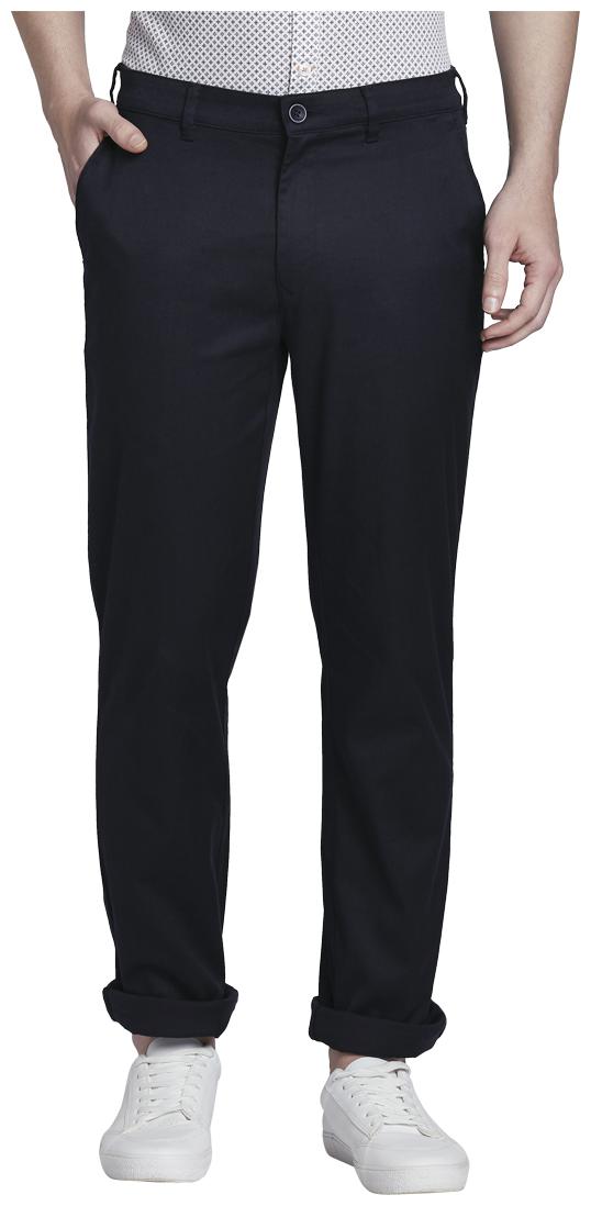

ColorPlus Men Blue Textured Tapered fit Regular trousers